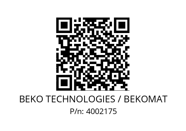   BEKO TECHNOLOGIES / BEKOMAT 4002175