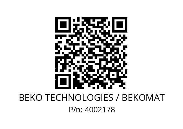   BEKO TECHNOLOGIES / BEKOMAT 4002178