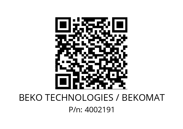   BEKO TECHNOLOGIES / BEKOMAT 4002191