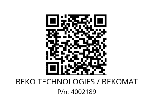   BEKO TECHNOLOGIES / BEKOMAT 4002189