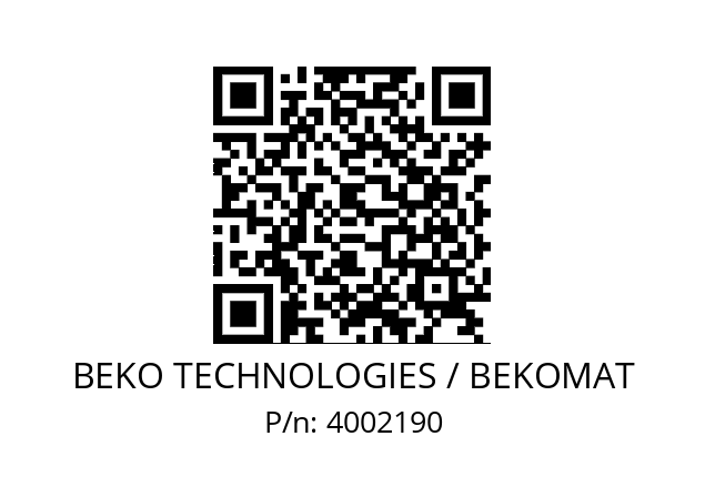   BEKO TECHNOLOGIES / BEKOMAT 4002190