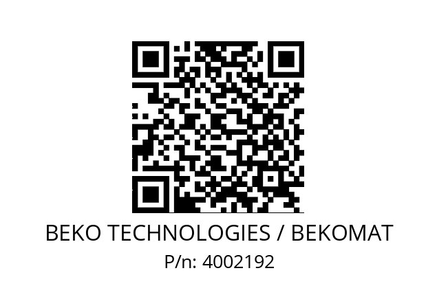   BEKO TECHNOLOGIES / BEKOMAT 4002192