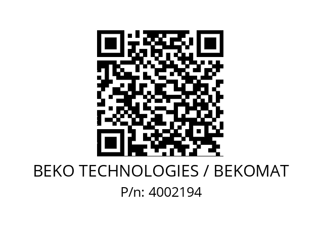   BEKO TECHNOLOGIES / BEKOMAT 4002194