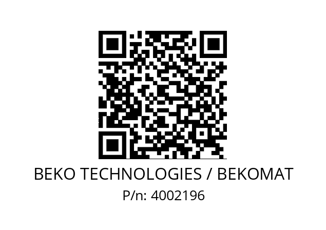   BEKO TECHNOLOGIES / BEKOMAT 4002196