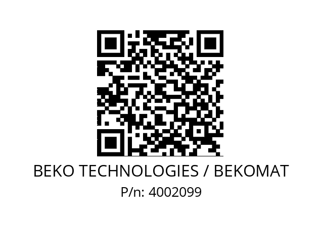   BEKO TECHNOLOGIES / BEKOMAT 4002099