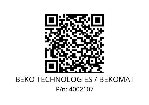   BEKO TECHNOLOGIES / BEKOMAT 4002107