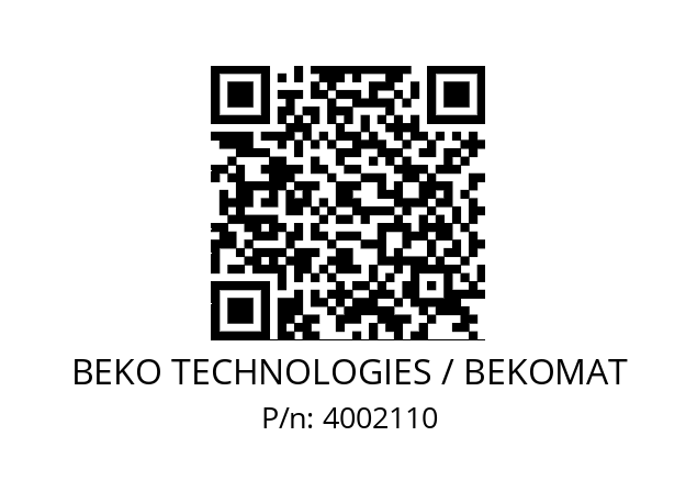   BEKO TECHNOLOGIES / BEKOMAT 4002110