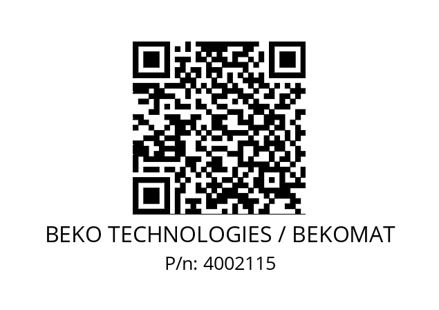   BEKO TECHNOLOGIES / BEKOMAT 4002115