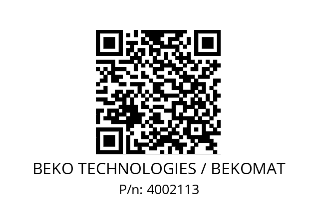   BEKO TECHNOLOGIES / BEKOMAT 4002113