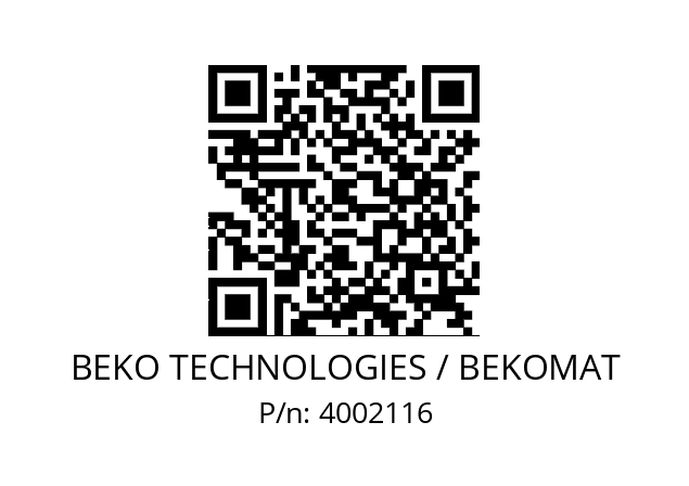   BEKO TECHNOLOGIES / BEKOMAT 4002116