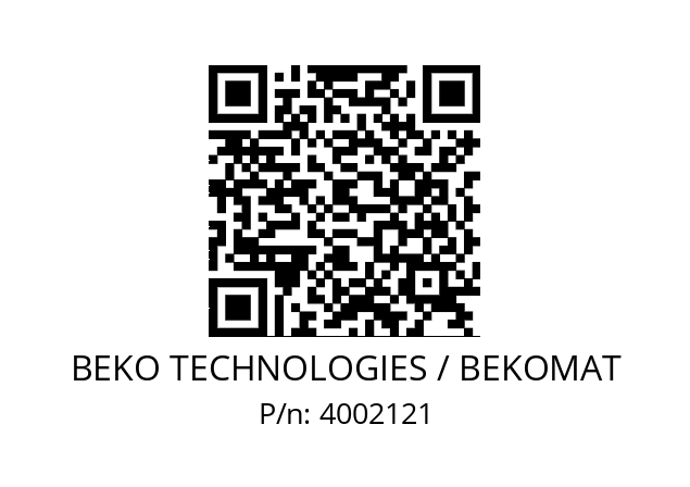   BEKO TECHNOLOGIES / BEKOMAT 4002121