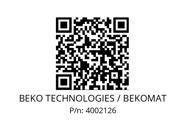   BEKO TECHNOLOGIES / BEKOMAT 4002126