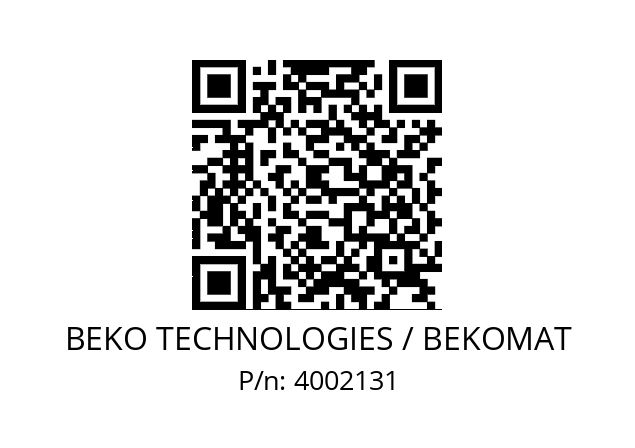   BEKO TECHNOLOGIES / BEKOMAT 4002131