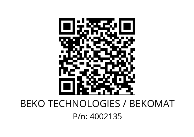   BEKO TECHNOLOGIES / BEKOMAT 4002135