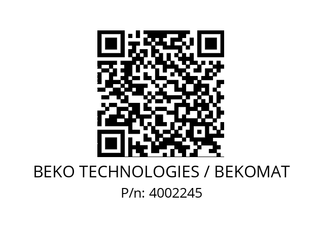   BEKO TECHNOLOGIES / BEKOMAT 4002245