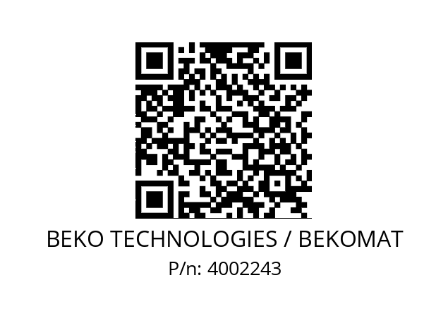   BEKO TECHNOLOGIES / BEKOMAT 4002243