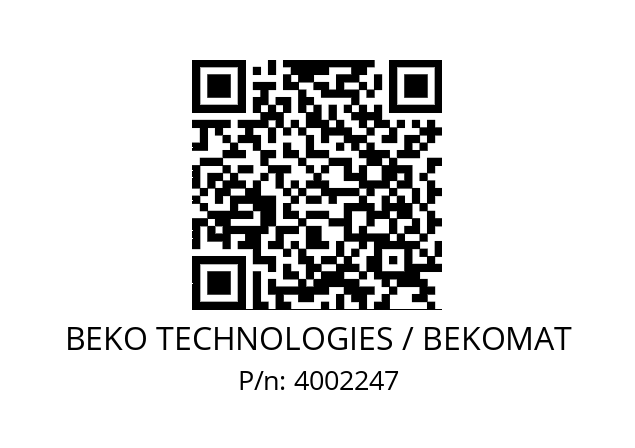   BEKO TECHNOLOGIES / BEKOMAT 4002247