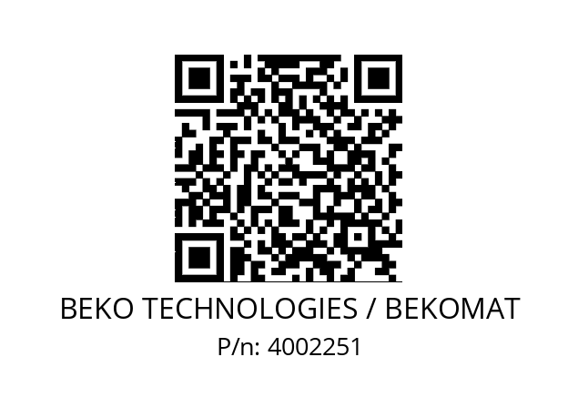   BEKO TECHNOLOGIES / BEKOMAT 4002251