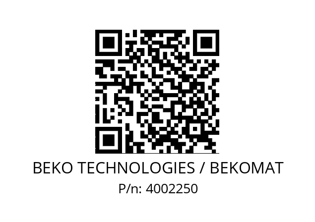   BEKO TECHNOLOGIES / BEKOMAT 4002250