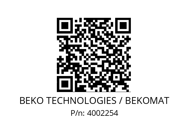   BEKO TECHNOLOGIES / BEKOMAT 4002254