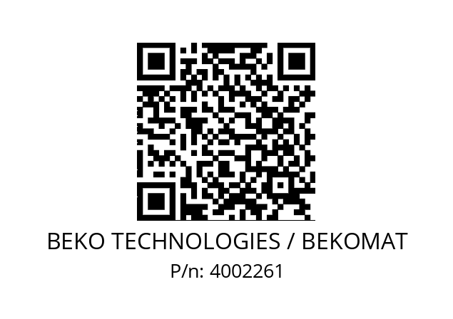   BEKO TECHNOLOGIES / BEKOMAT 4002261