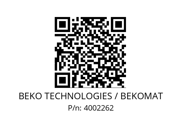   BEKO TECHNOLOGIES / BEKOMAT 4002262