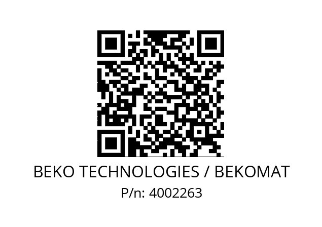   BEKO TECHNOLOGIES / BEKOMAT 4002263