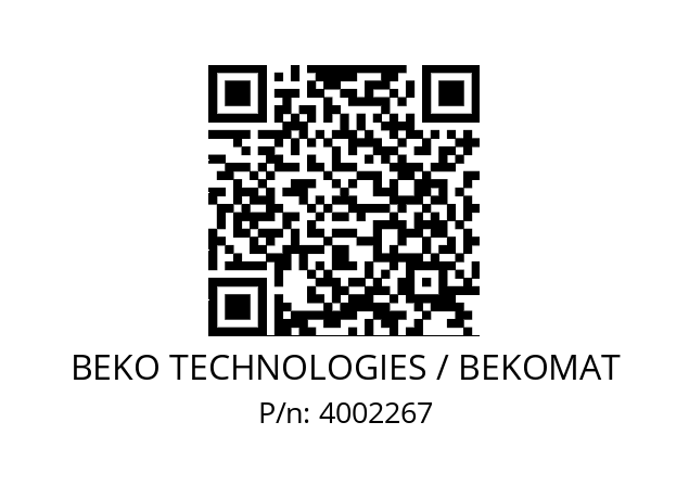   BEKO TECHNOLOGIES / BEKOMAT 4002267