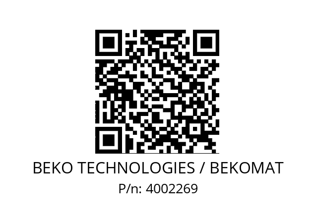   BEKO TECHNOLOGIES / BEKOMAT 4002269