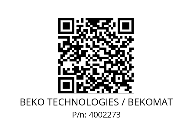   BEKO TECHNOLOGIES / BEKOMAT 4002273