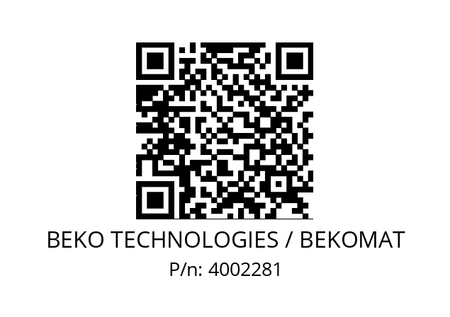   BEKO TECHNOLOGIES / BEKOMAT 4002281