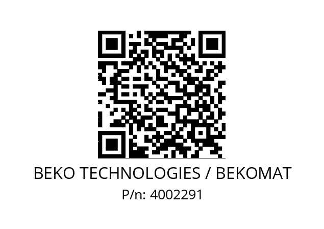   BEKO TECHNOLOGIES / BEKOMAT 4002291