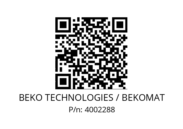   BEKO TECHNOLOGIES / BEKOMAT 4002288