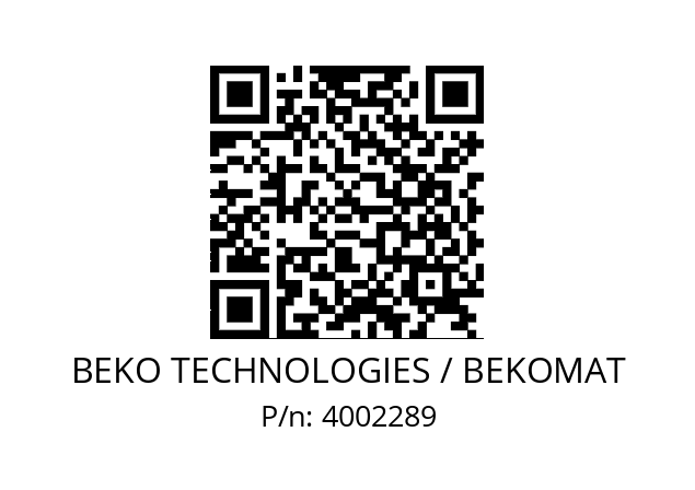   BEKO TECHNOLOGIES / BEKOMAT 4002289