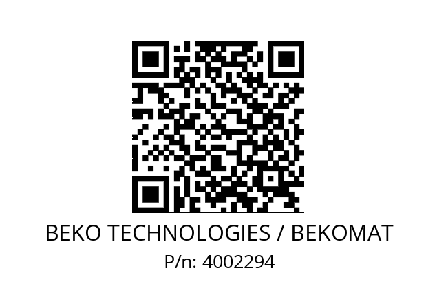   BEKO TECHNOLOGIES / BEKOMAT 4002294