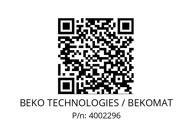   BEKO TECHNOLOGIES / BEKOMAT 4002296