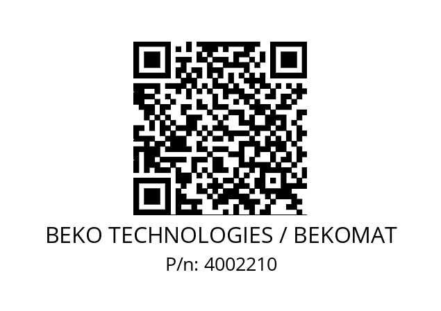   BEKO TECHNOLOGIES / BEKOMAT 4002210