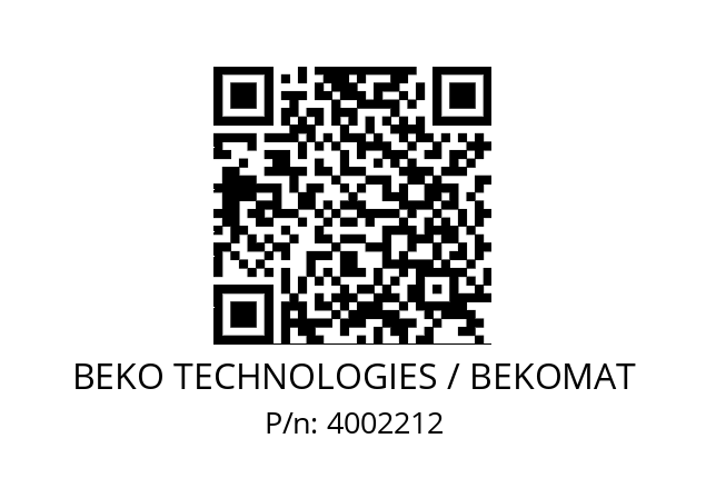   BEKO TECHNOLOGIES / BEKOMAT 4002212