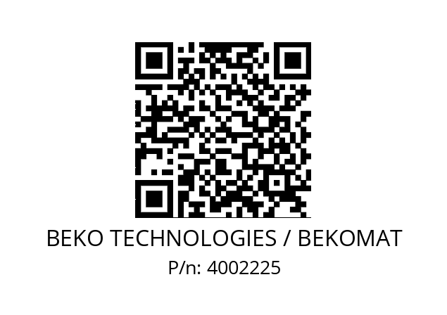   BEKO TECHNOLOGIES / BEKOMAT 4002225