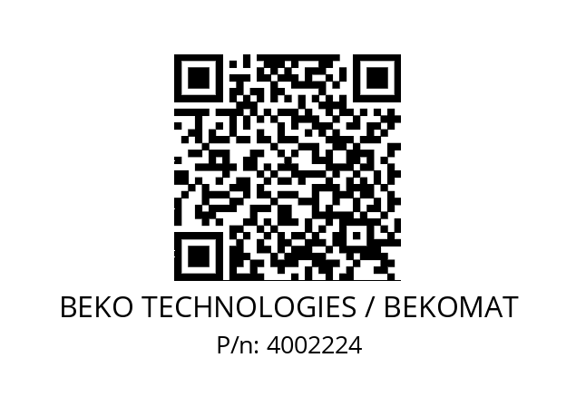   BEKO TECHNOLOGIES / BEKOMAT 4002224