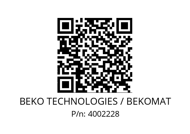   BEKO TECHNOLOGIES / BEKOMAT 4002228