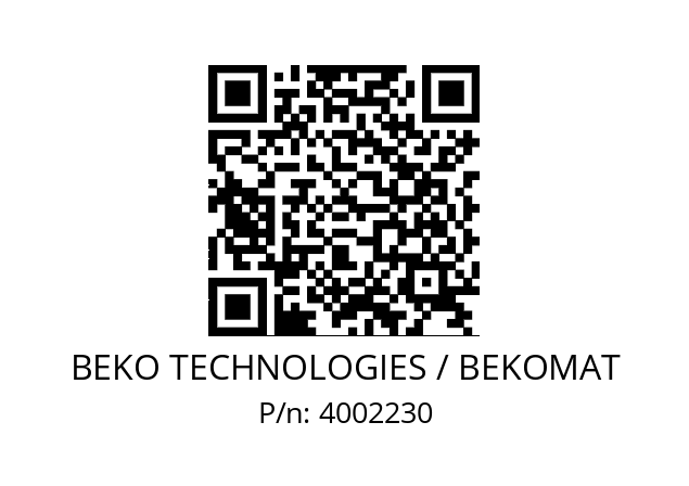   BEKO TECHNOLOGIES / BEKOMAT 4002230