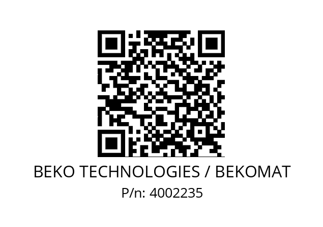   BEKO TECHNOLOGIES / BEKOMAT 4002235