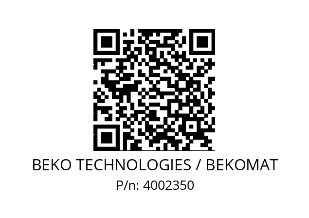   BEKO TECHNOLOGIES / BEKOMAT 4002350