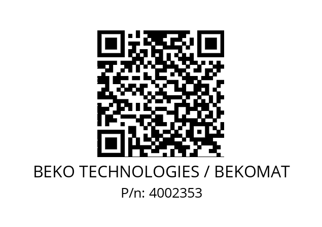   BEKO TECHNOLOGIES / BEKOMAT 4002353