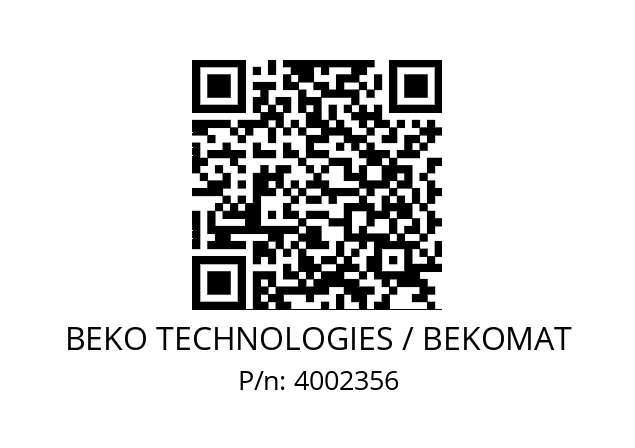   BEKO TECHNOLOGIES / BEKOMAT 4002356