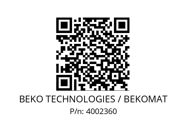   BEKO TECHNOLOGIES / BEKOMAT 4002360