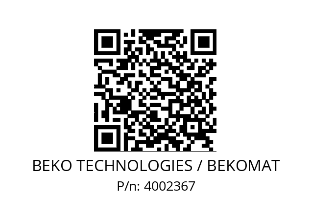   BEKO TECHNOLOGIES / BEKOMAT 4002367