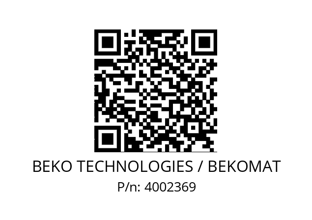   BEKO TECHNOLOGIES / BEKOMAT 4002369