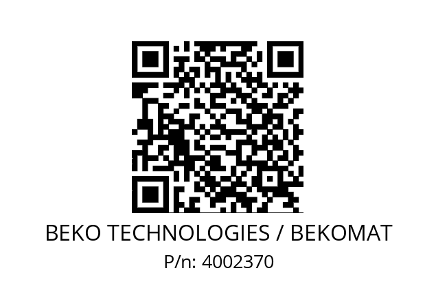   BEKO TECHNOLOGIES / BEKOMAT 4002370